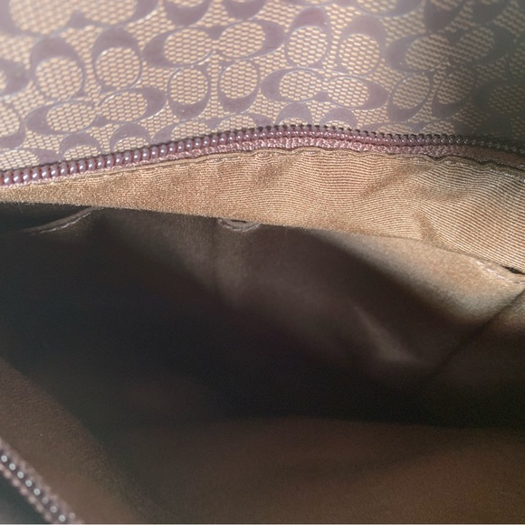 COACH Heritage Signature Embossed PVC Map Messenger Bag in Brown #F70765 - Picture 8 of 12